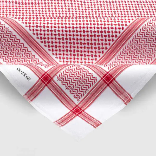 شماغ ريو مونت كلاسيكي أحمر مع محفظة من ألياف الكربون